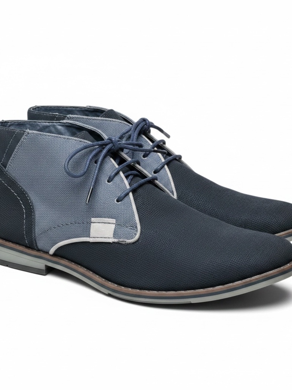 AM Shoe Company Gray Blue Canvas Lace Up Oxford Casual Shoes Men’s EU 40 US 7
